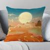 Luxury Home Decor Cushion Cover Chinese Style Crane Embroidery Style Pattern Printed Pillow Cover Office Sofa Cushion Cover