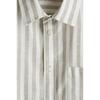 H M Regular Fit Linen Blend sHirt Grey Stripe