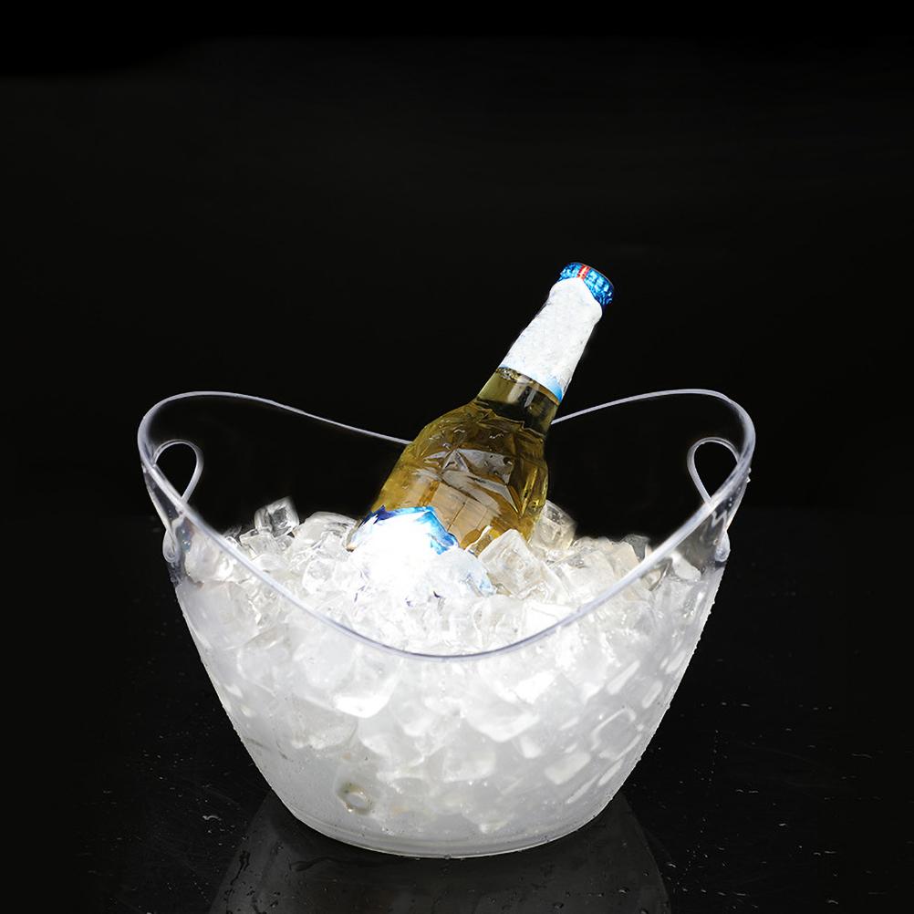 Clear Plastic Ice Bucket 4L Storage Holder for Wine Champagne and Beer Bottles
