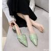 Мода Женская Мода Высокое Качество Туфли на Круглом Каблуке Повседневные Милые Высокие Каблуки Большой Размер Женские Сандалии Летние Декоративные Ленты Шлепанцы