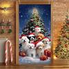 Cartoon Pet New Year Christmas Party Decorations Cat Dog Theme Door Covers Background Supplies Xmas Tree Photography Backdrop