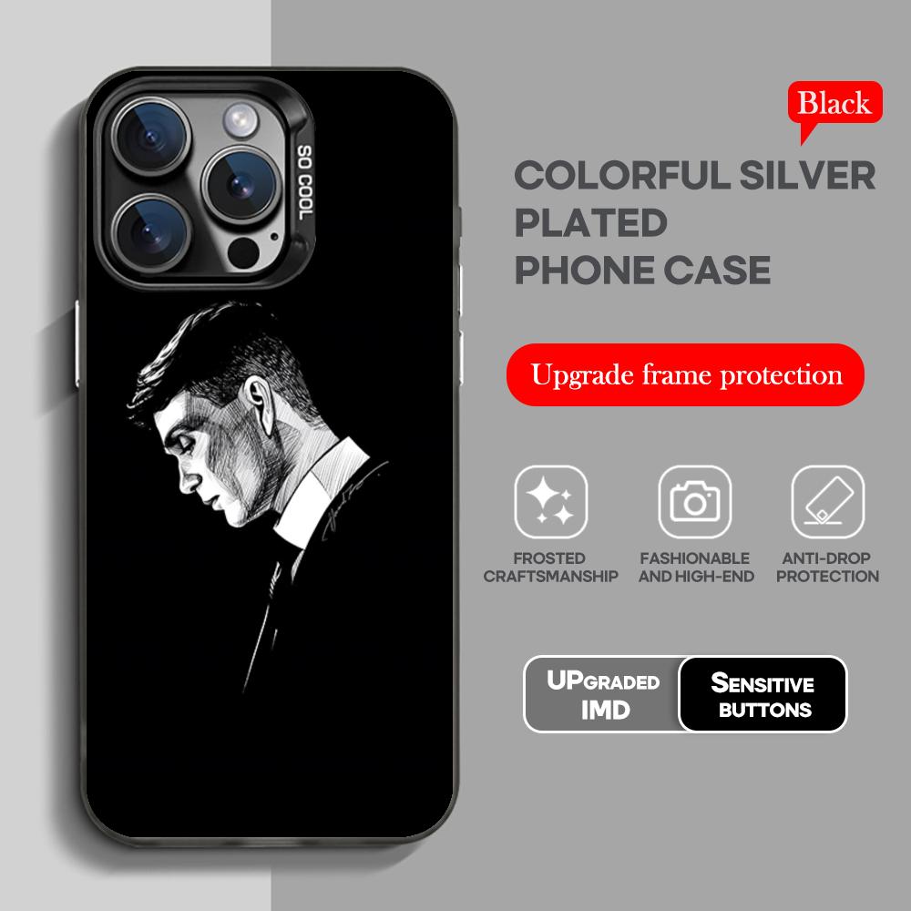 Чехол для телефона Peaky B-Blinders Томми Крутой черный IMD Цветной Серебристый Подходящий мягкий чехол для iPhone 16 15 14 13 12 11 XS Pro Max