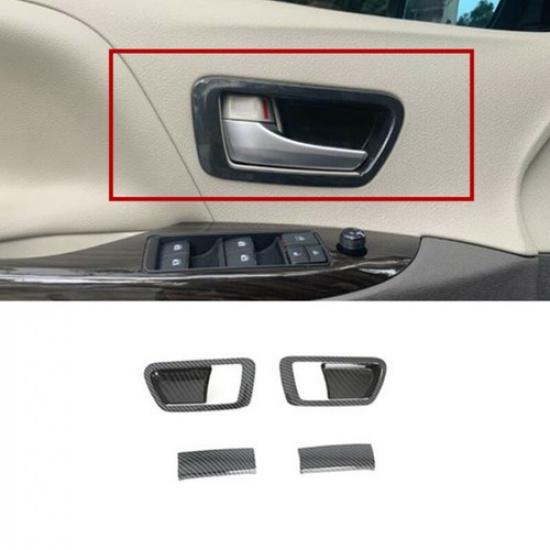 4 шт. Накладка на внутреннюю ручку двери из углеродного волокна для Toyota Sienna 2015-2020