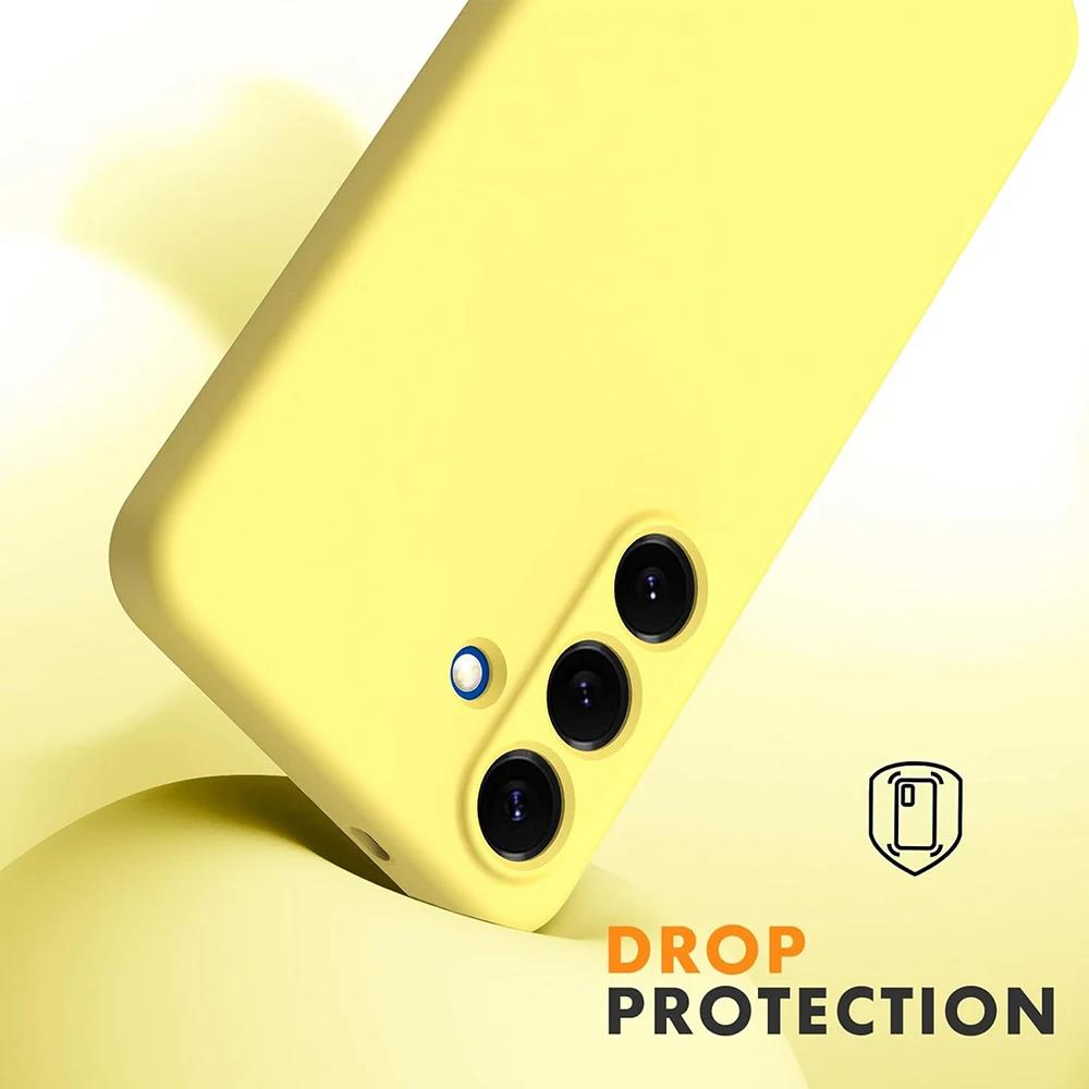 Жидкий силиконовый чехол для SM Galaxy S25 S24 S21 FE S23 S22 Ultra Plus Противоударный Матовый Конфетного цвета Мягкий Чехол-накладка