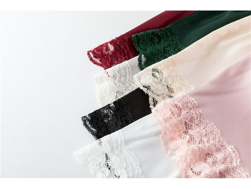 Женские свободные шорты с кружевной отделкой и защитой от просвечивания, из шелковистой ткани - Летние безопасные леггинсы больших размеров