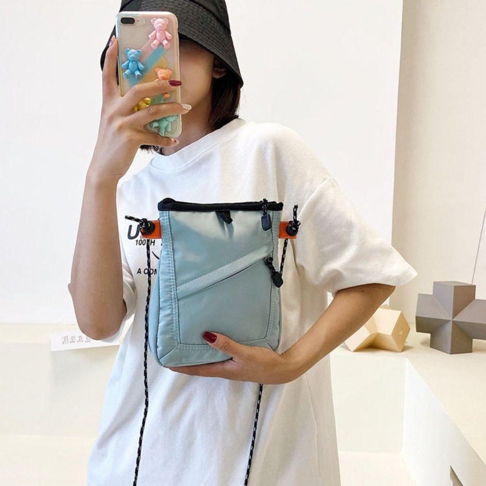 Нейлоновая маленькая квадратная сумка через плечо, холщовая сумка для телефона через плечо, повседневная мужская