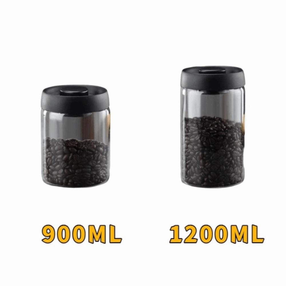 Press Type Coffee Bean Storage Jar Manual Glass Coffee Jar Vacuum Sealed Jar  Home Use