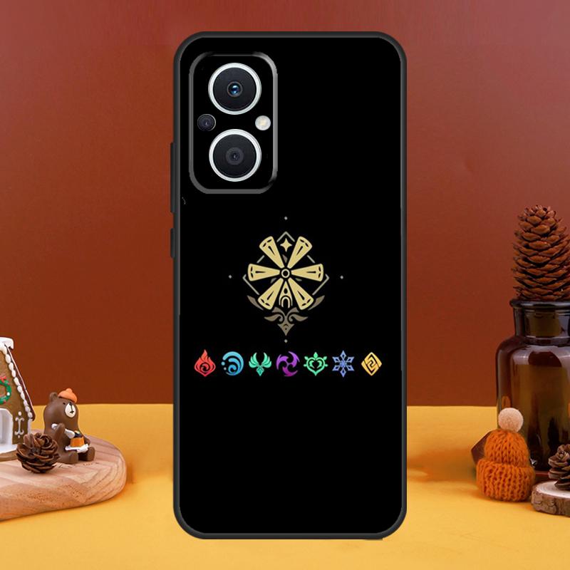 Genshin Impact Elements Case For OPPO Reno 8T 4Z 5Z 10 Pro 11 F 4 5 6 7 8 Lite OPPO Find X5 X6 Pro X2 X3 Lite Cover