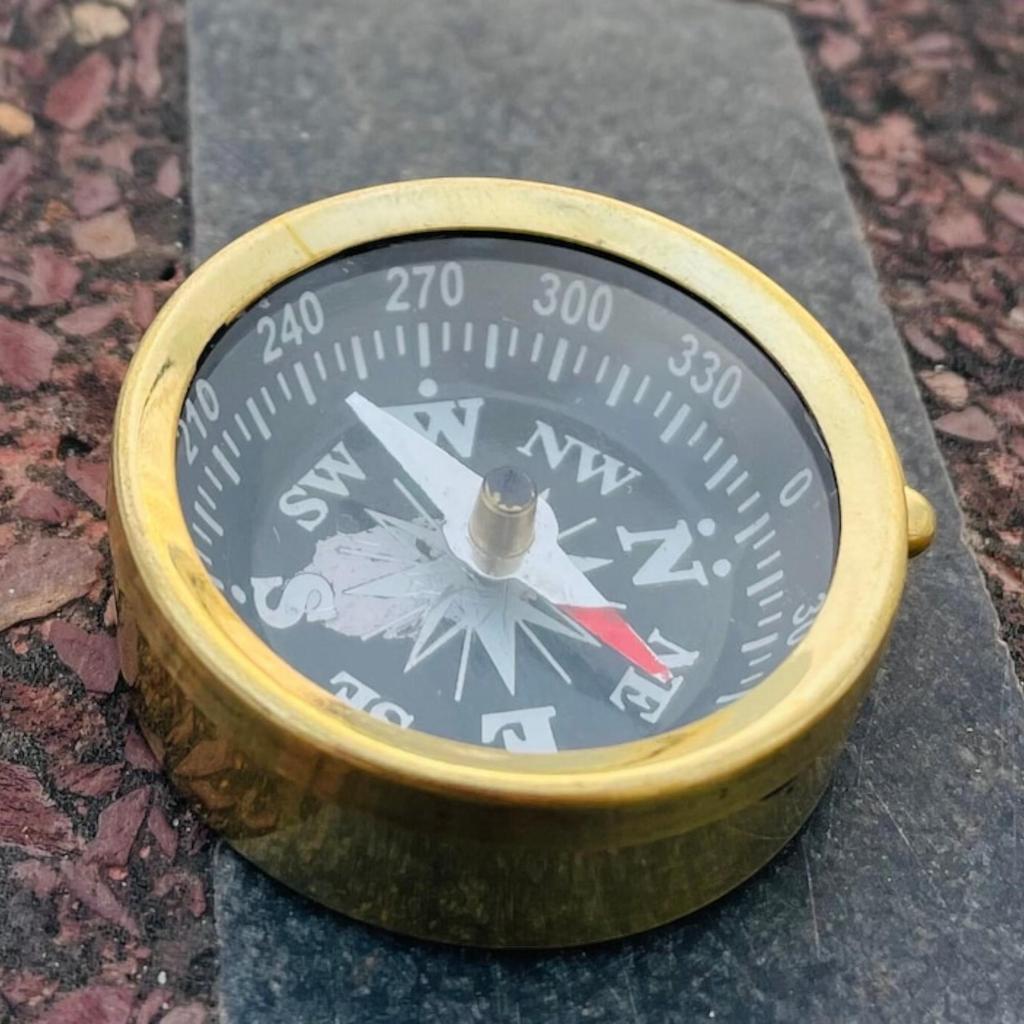 Antique Brass Pocket Compass Nautical Vintage Maritime Gift For Him And Her