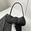 Chic Street Style Shoulder Bag For Women In Solid Black Or Brown Perfect For Daily Use