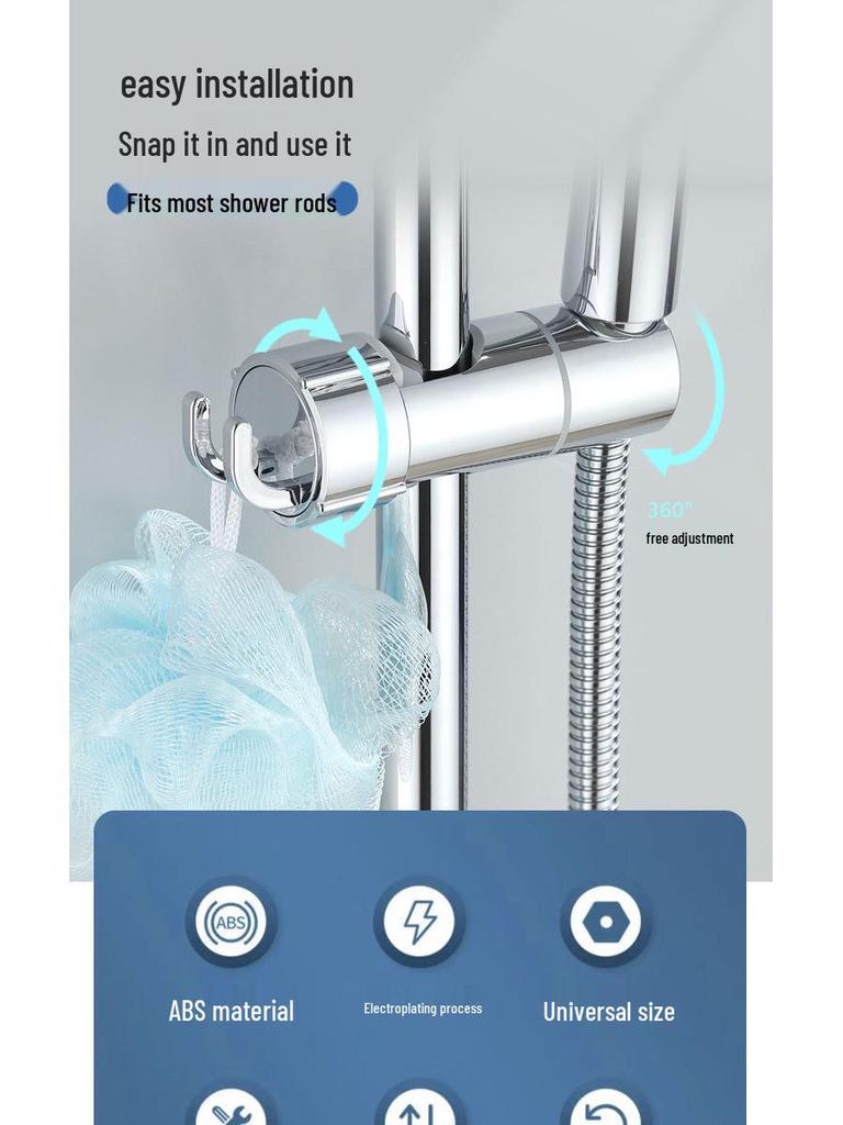 Трансграничный регулируемый душевой кронштейн без сверления со съемной штангой и универсальным основанием для лейки