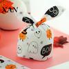 Transparent Cookie Bags with Drawstrings 48 Pcs Halloween Candy Bags, Kids Trick or Treat Goodie Cute Rabbit Portable Snack for School Events