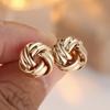 1 Pair Retro Gold Color Fried Dough Twists Stud Earrings for Women Fashion Geometric Earrings Jewelry