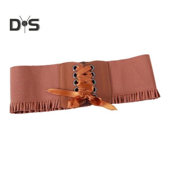 Корсетный пояс для женщин, завязывающийся на шнуровке, широкий эластичный пояс Waspie для платьев, аксессуар для костюма пирата на Хэллоуин