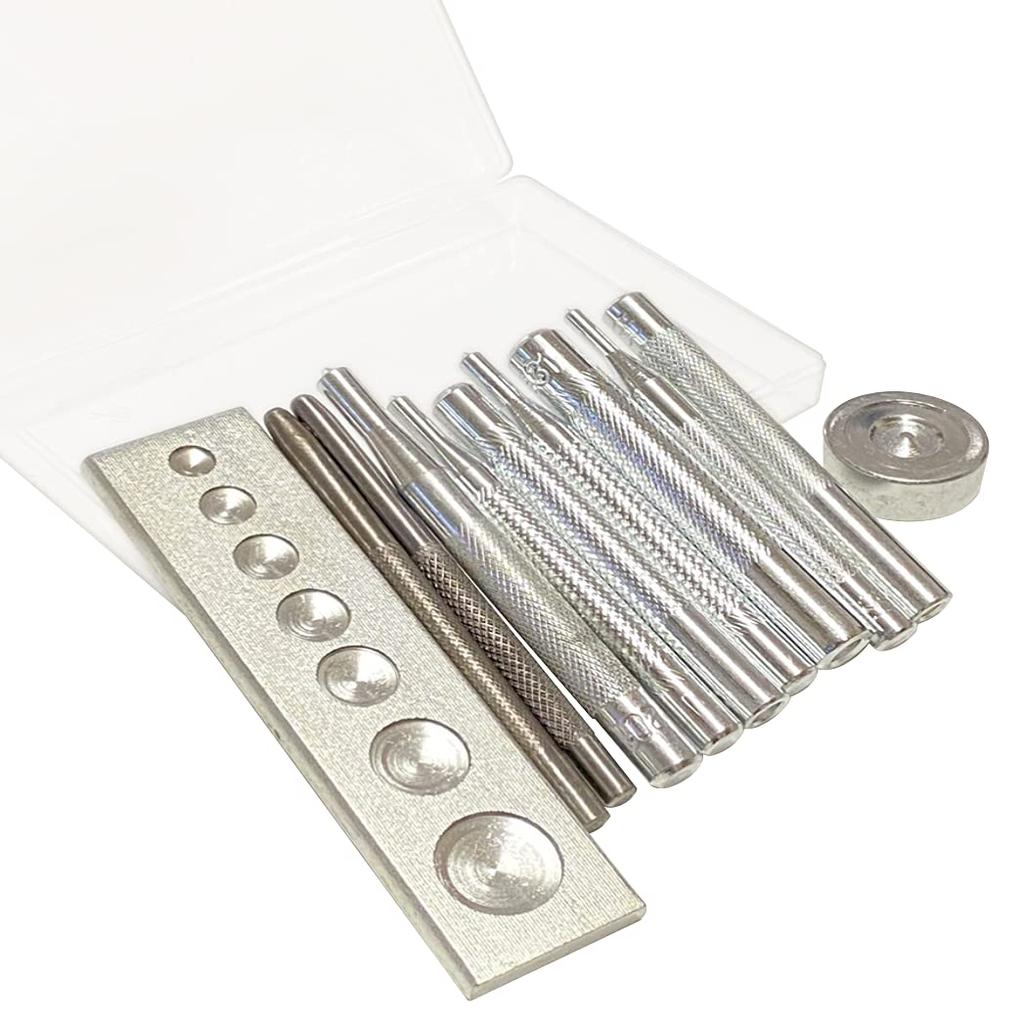 HappyHome Caulking Tool, Hammering Table, Eyelet, Leather Craft, Batting Stick, 11-piece Set, Hook Hammering, Caulking, Special Case Included