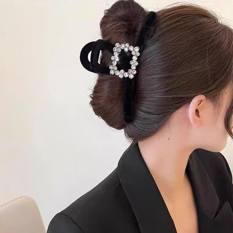 Ретро флокирующая заколка для волос со звездой, женские винтажные большие пластинчатые заколки для волос, заколки в виде акулы, головной убор для женщин, аксессуары для волос