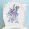 Flower Toilet Sticker Removable Self-adhesive Waterproof PVC Living Room Bathroom Wall Art Floral Toilet Lid Decoration Decal