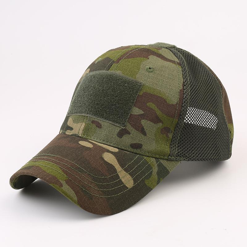 Summer Cap Anti-Uv Outdoor Tactical Fan Duck Cap Quick-Drying Suit Mesh Visor Cap Baseball Adjustable Camouflage Cap Breathable
