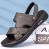 Модные однотонные кожаные сандалии для мужчин Модная повседневная спортивная пляжная обувь Мужские летние новые дизайнерские шлепанцы