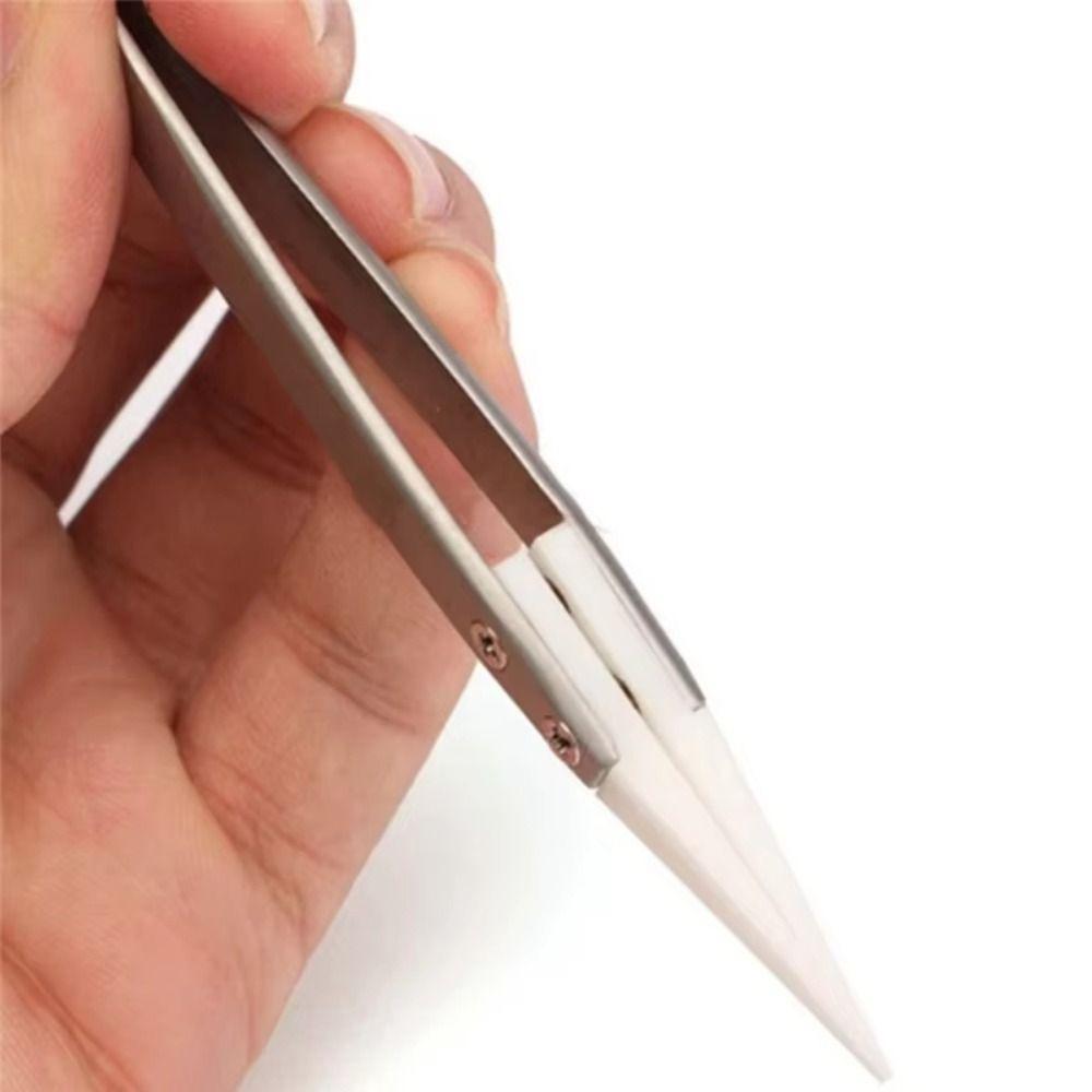 Stainless Steel Ceramic Tipped Tweezers Fine Pointed Tip Ceramic Heat Resistant Tweezer Tips Heat Pointed Resistant