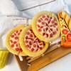 Creative Pizza Plush Toy Keychain Cartoon Ham Pizza Soft Stuffed Doll Pendant Car Key Ring Backpack Bag Decor Kid Gift