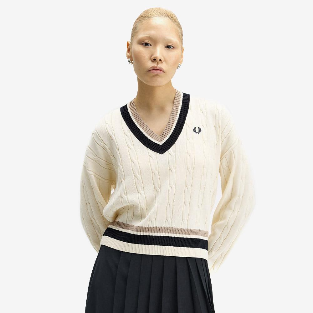 FRED PERRY [Womens] Bold Tip Cable Knit - Ecru Afpf2531102-560
