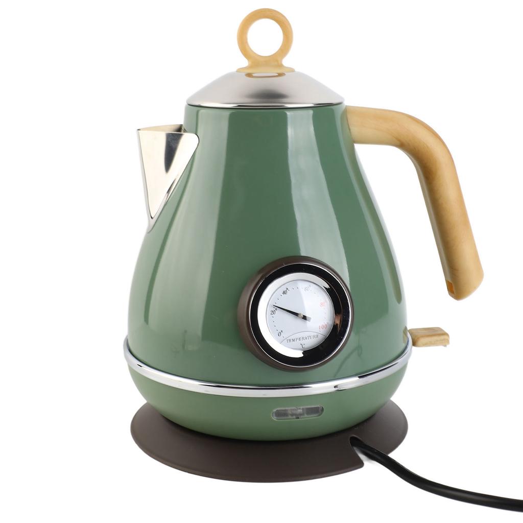 1.7L Electric Kettle Retro Wood Grain Dry Boil Protection Home Electric Kettle with Temperature