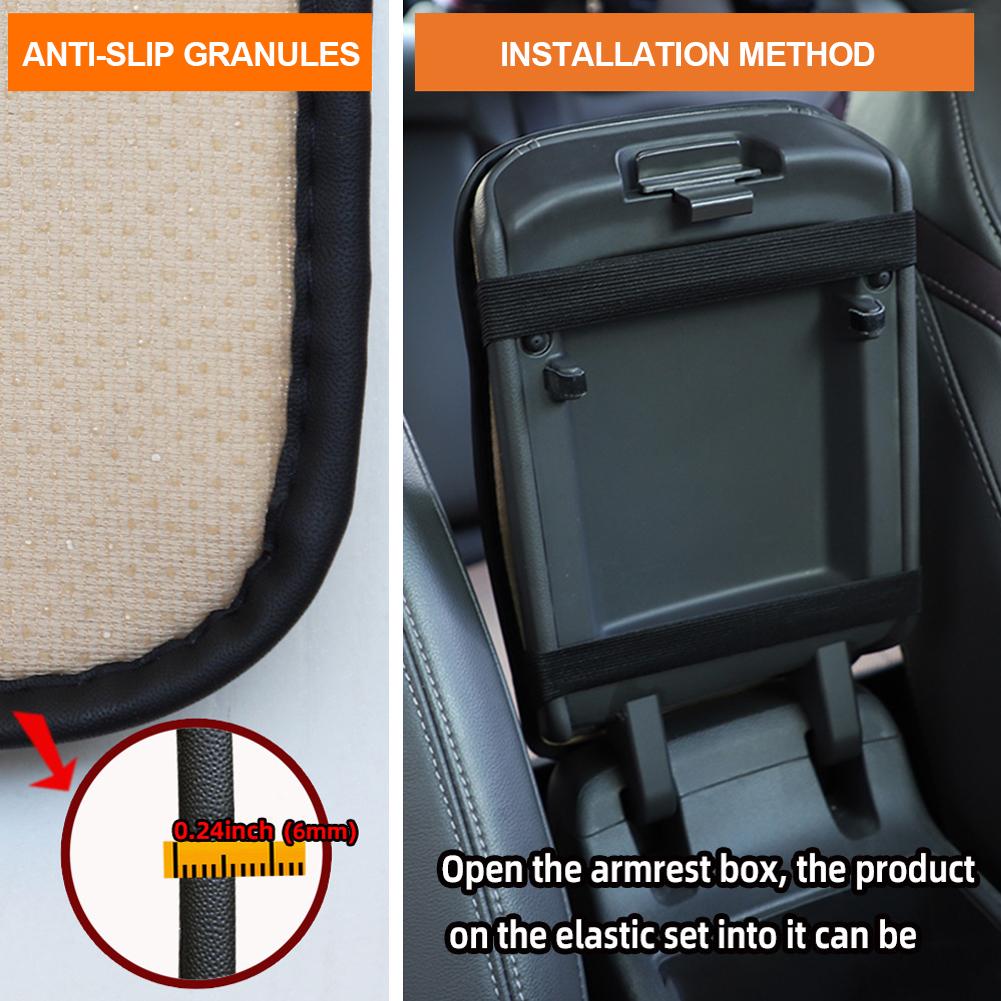 Универсальная накладка на подлокотник центральной консоли салона автомобиля из ПУ кожи, чехол на консоль подлокотника, коврик для бокса, автомобильные подлокотники, коврики для хранения