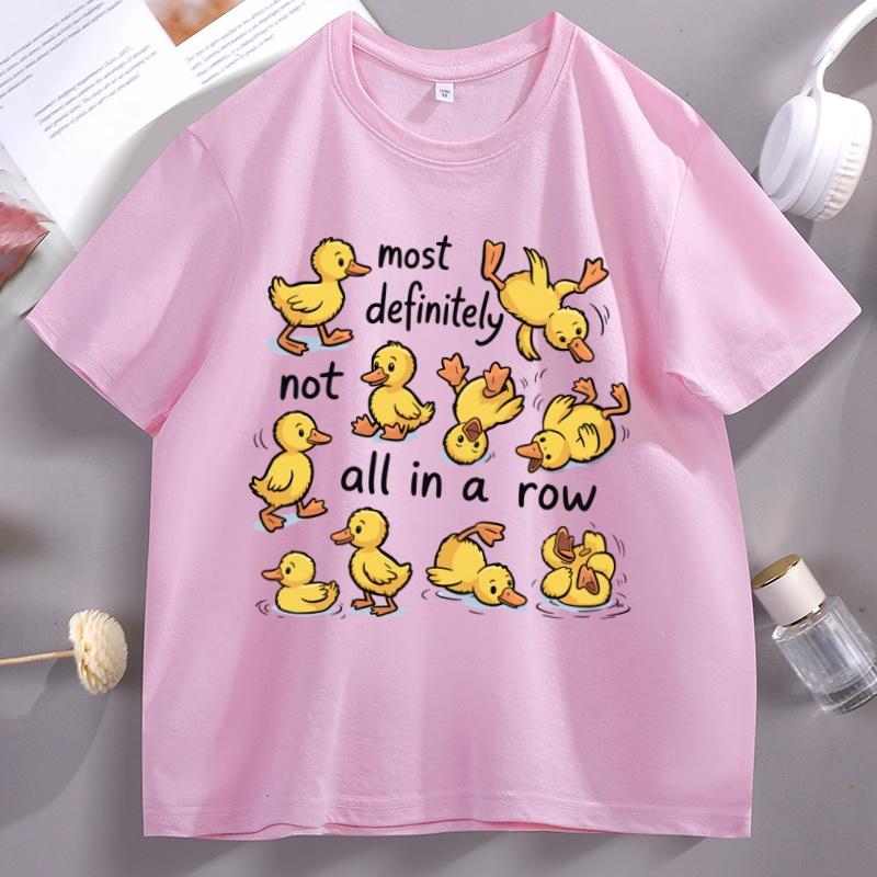 Funny Ducks Not All in A Row Graphic T Shirts Mental Health Cute Duck T Shirt Animal Trendy Short Sleeve Round Neck Tshirts Tops