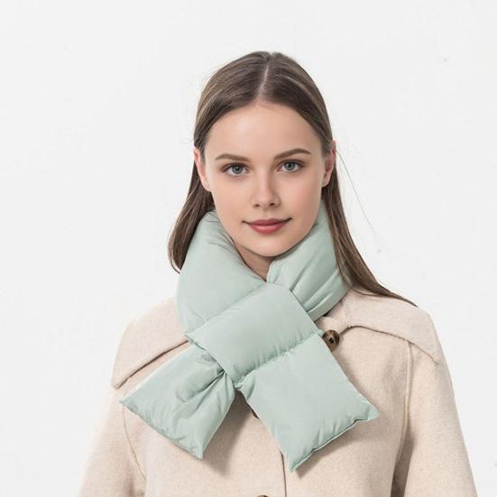 Пуховый шарф Легкий Теплый Зимний Дизайн Крест Однотонный Шарф Дожде- Снегозащитный