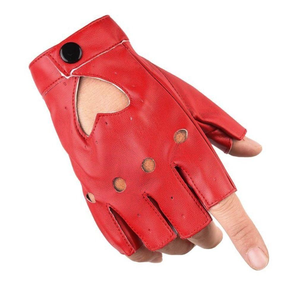 Mittens Dance Mittens PU Leather Gloves Ladys Driving Dress Heart Mittens Five Finger Gloves