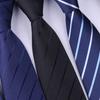Stripe Necktie Blue Black Slim Skinny Tie Elegant Wedding Groom Tie  Gifts