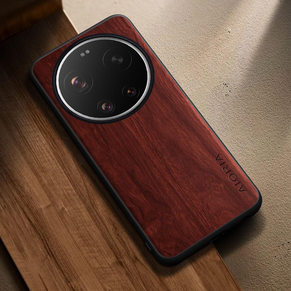 Чехол для Xiaomi 17 Ultra Capa Funda Новый Современный Стильный Деревянный Узор Чехол из ПУ Кожи для Xiaomi 17 Чехол Coque