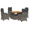 VidaXL Ensemble à Manger de Jardin avec Coussins 5 pcs, Table de Terrasse, Meubles de Patio, Mobilier d'Extérieur, Gris 3277401