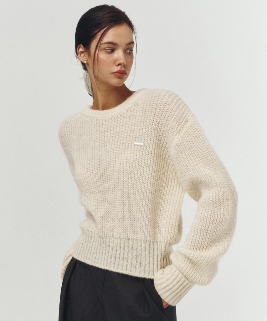 ARTID Mohair Round Neck Knit_Ivory