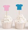 Darling Souvenir| Baby T-Shirt Gender Reveal Cupcake Toppers| Boy Or Girl Baby Shower Dessert Decorations - Pack Of