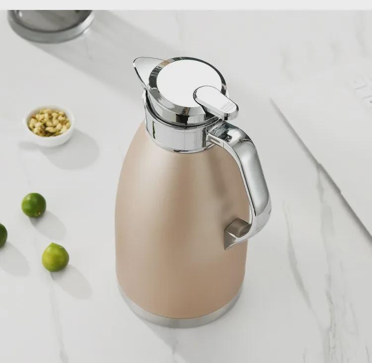 European Style Double Layer 304 Stainless Steel Insulated Hot Water Pot, Large Capacity for Hotel or Home Use