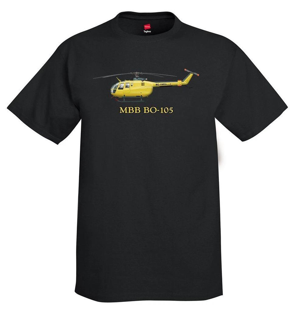 Футболка с вертолетом MBB Bo 105 - Персонализированная с вашим номером N#