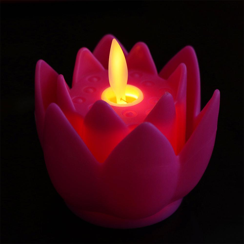 Creative LED Night Light Colorful Tea Lights Indoor Outdoor Lighting Lotus Lamp Xmas Birthday
