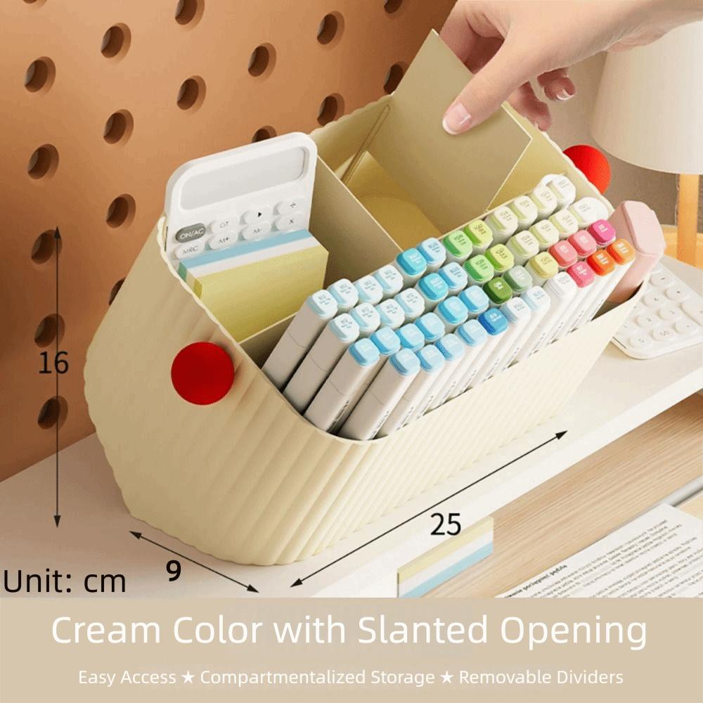 Beige Dopamine Storage Box Plastic Sorting Box Cute Storage Basket Cosmetics Storage