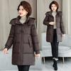 Модное хлопковое пальто для женщин, зимнее новое облегающее пальто средней длины, толстое теплое пальто для людей среднего и пожилого возраста
