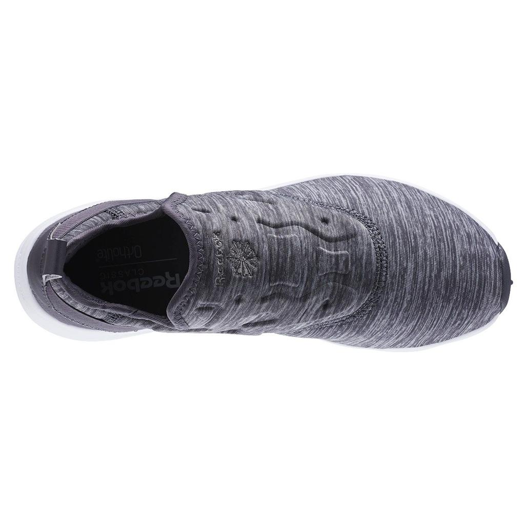 Reebok Furylite Slip On Jersey Fabric Synthetic Leather Comfortable Low Top Lifestyle Casual Shoes Women Sneaker Gray White AR3047