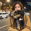 Korean Style Winter Cashmere Shawl Thickened Plaid Knitted Scarf Fashion   Women/Men