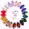 DIY 7x15mm 20pcs/lot Silvery Claw Rhinestones Sew On Horse Eye Shape Multicolor