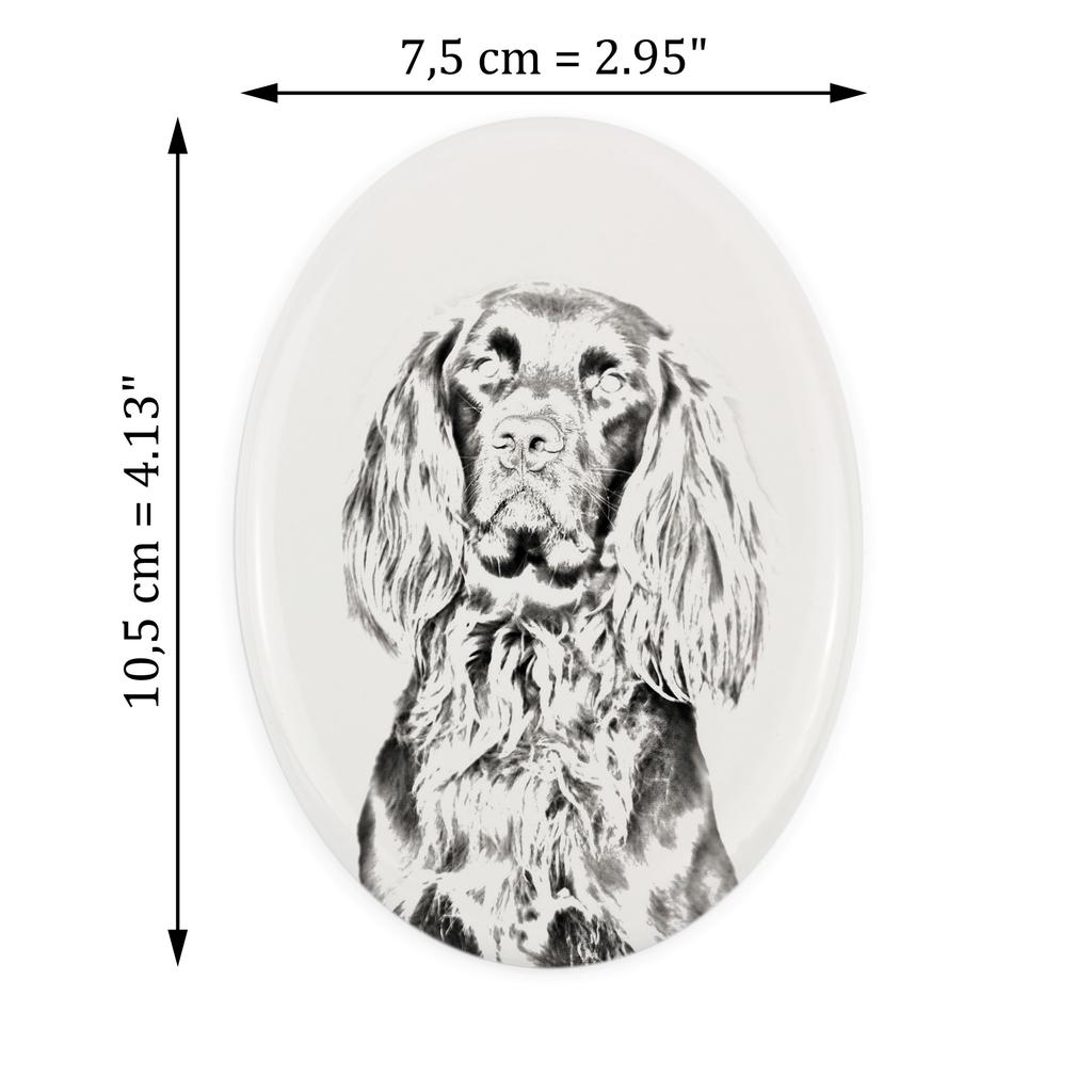 German Wirehaired Pointer - commemorative plaque with a photo of a dog, tombstone with a print, personalized oval plaque from the Art-Dog brand