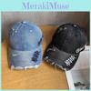 Letter Embroidery Unisex Waterwashed Denim Baseball Cap Peaked Cap For Daily Use