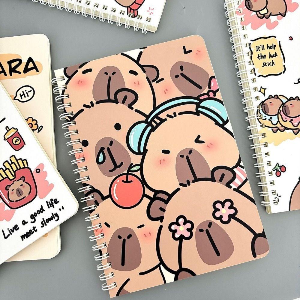 A5 Coil Notebook Line Inner Pages Small Notepad Planner Capybara Notebook  Birthday Gift