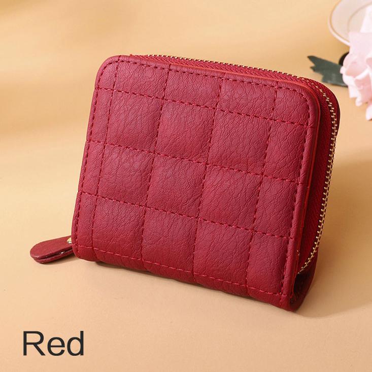 1 шт., женские короткие кошельки из искусственной кожи, женские клетчатые кошельки, кошелек с держателем для карт из нубука, маленький кошелек на молнии с портмоне для женщин