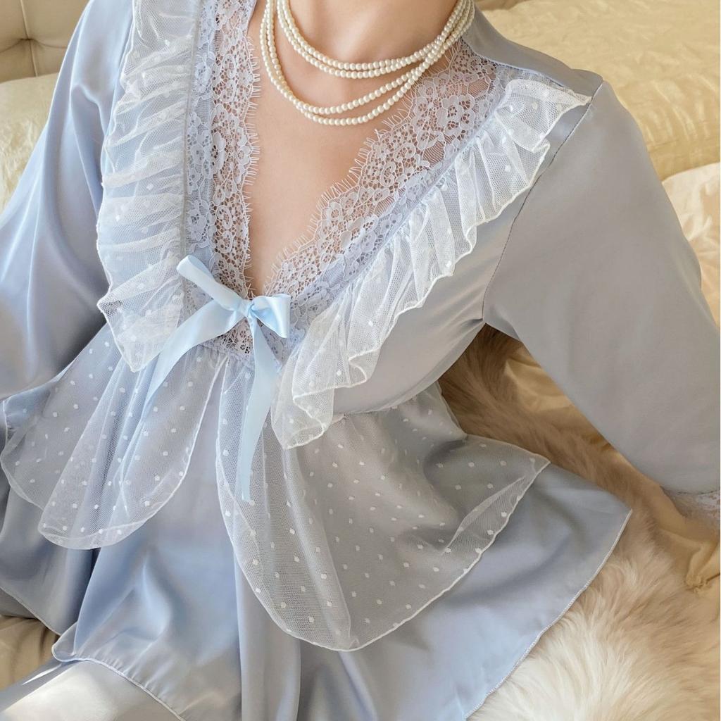 Женский пижамный комплект из 2 предметов в стиле французского дворца, пижамный костюм принцессы, весенне-летний комплект с короткими рукавами, домашняя одежда для отдыха