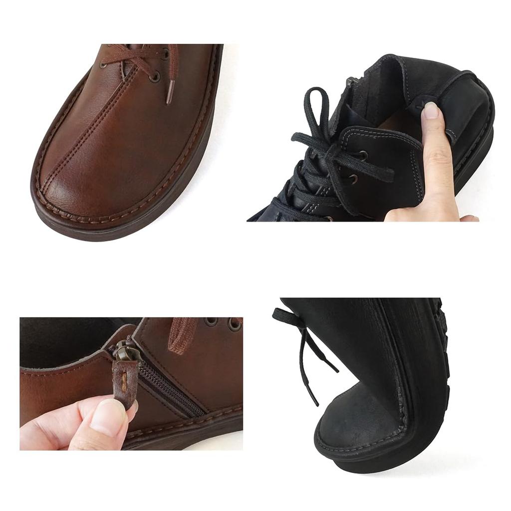 Обувь Shoe Studio Belle для толстых, менее удобных для ходьбы, короткие, веганские, сделаны в Японии, COCOT [Easy & Sofa] Ботинки на шнуровке для женщин, подошва, утомительная, в, высокие ботинки,